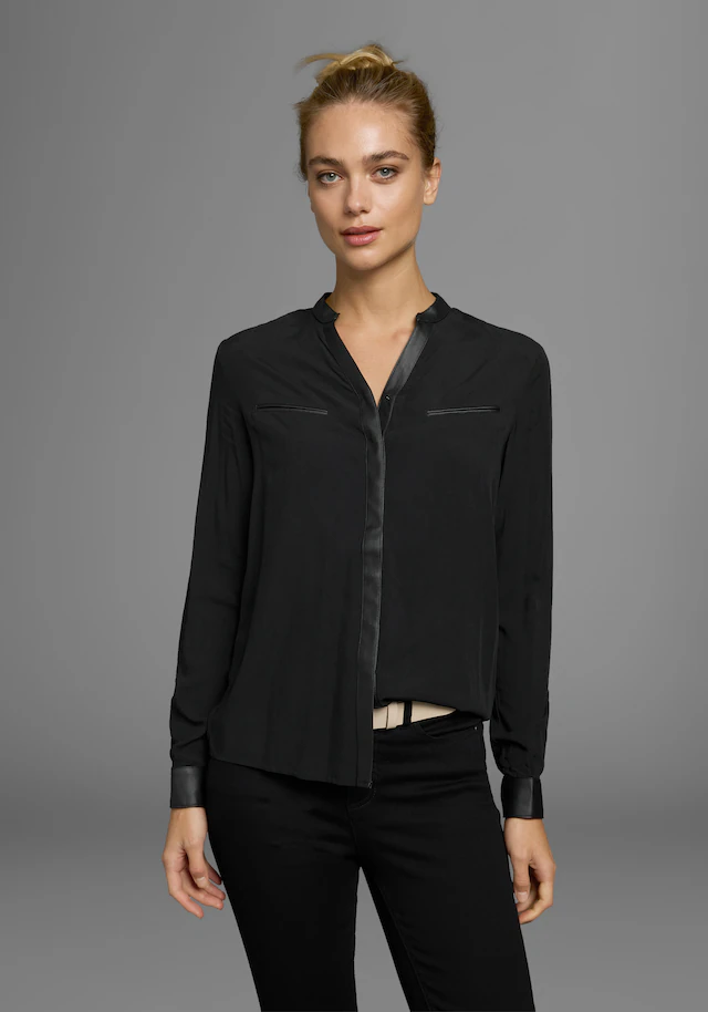 AJC Hemdbluse , mit Details aus Lederimitat