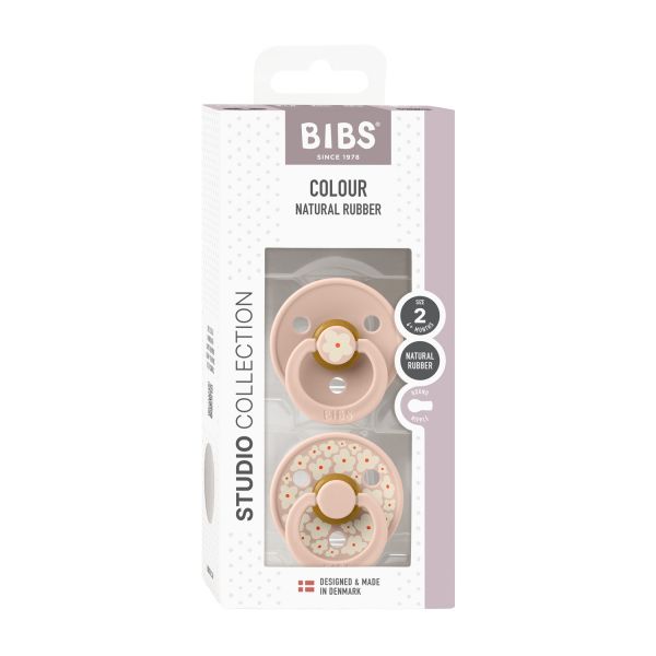 BiBs Studio Jasmin Fopspeen - 6-18 Mnd - 2 Stuks - Ivory Mix