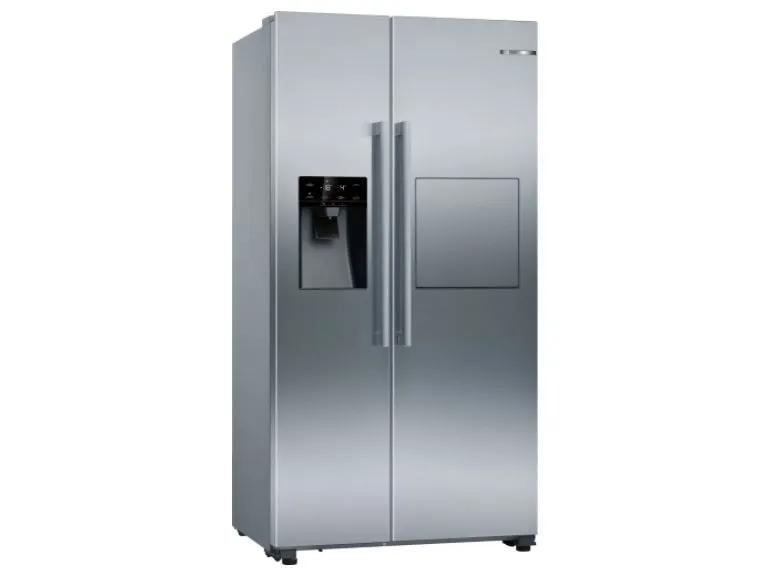 Bosch Serie | 6 KAG93AIEP - Køleskab/fryser - side ved side med vanddispenser, isdispenser - fritstående - bredde: 90.8 cm - dybde: 70.7 cm - højde: 178.7 cm - 531 liter - Klasse E - rustfrit stål