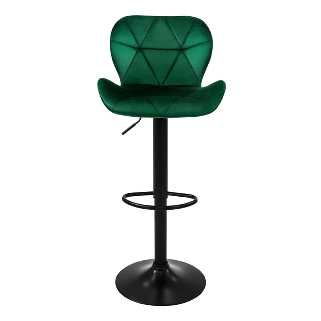 Barstol 2 stk. grøn velourbetrukket, 59-79cm ML-Design