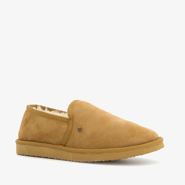 Hush Puppies gevoerde heren pantoffels cognac