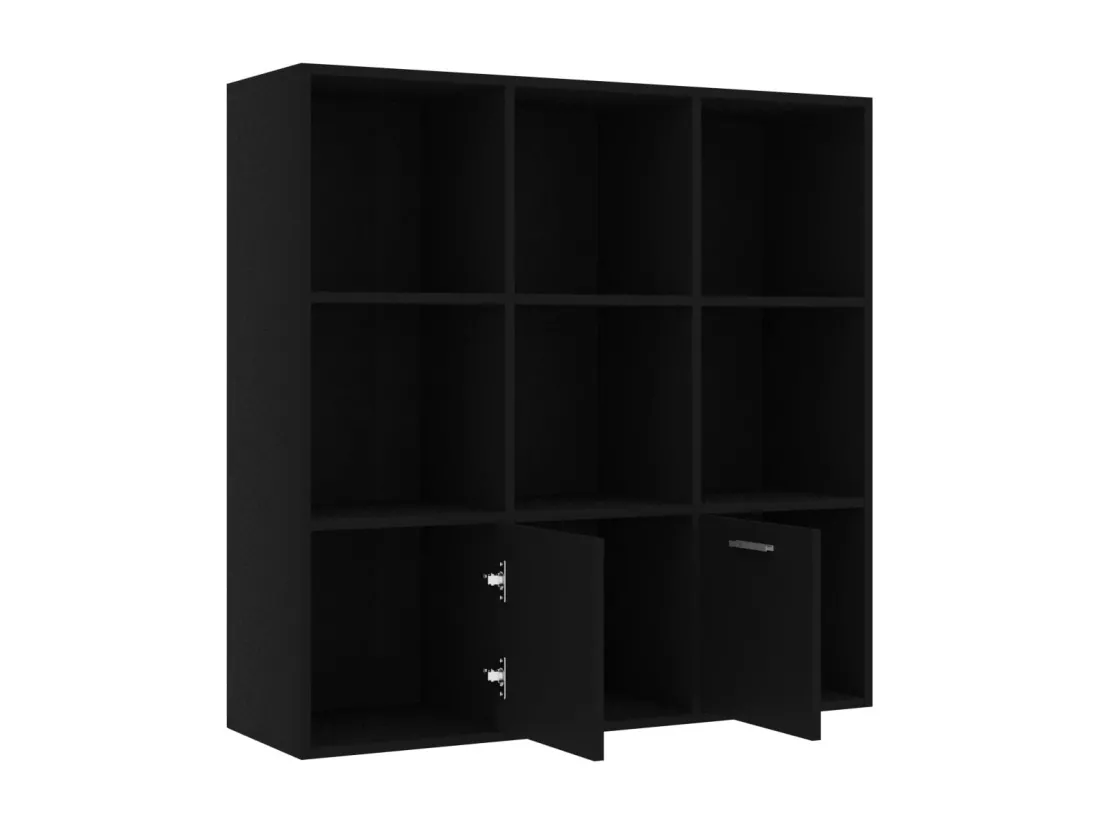 Bibliothèque Noir 98x30x98 cm Bois d’ingénierie