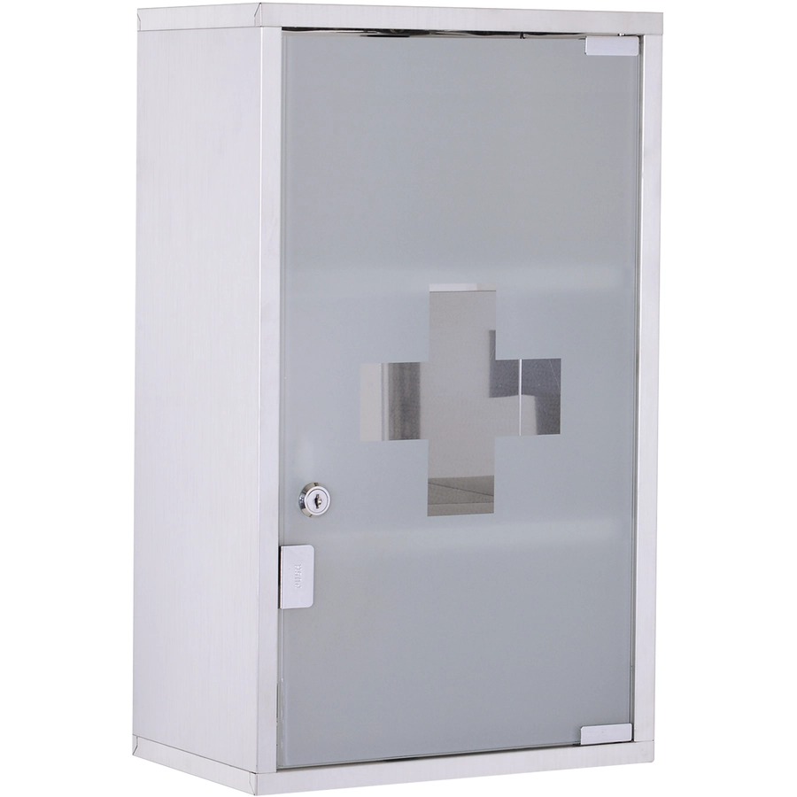 HOMCOM Medizinschrank mit 3 Fächer silber