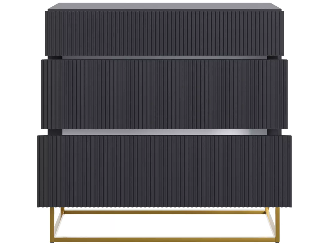 Commode avec tiroirs - 90 cm - noir - VELDIO