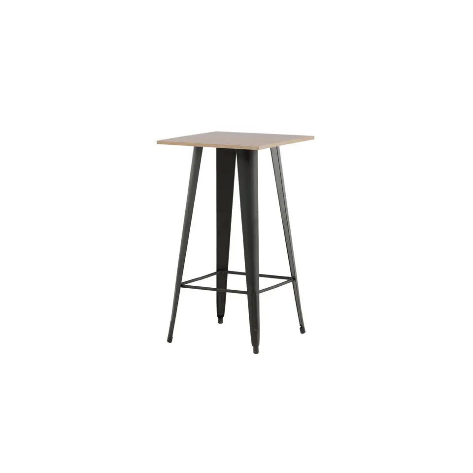 Bartafel Zwart Hout - 60x60x105cm - Tempe