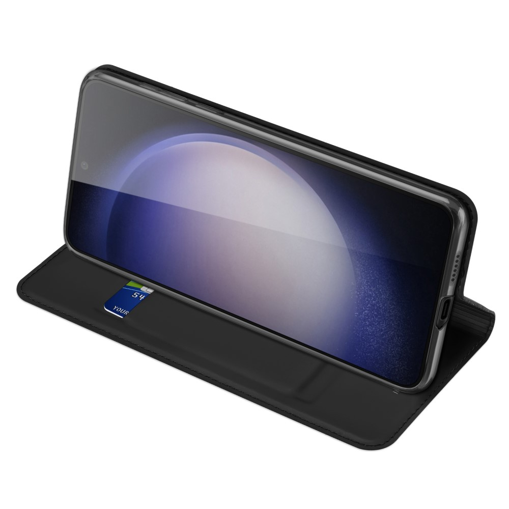Samsung Galaxy S24 Flip Wallet Cover Leder Tasche - Schwarz