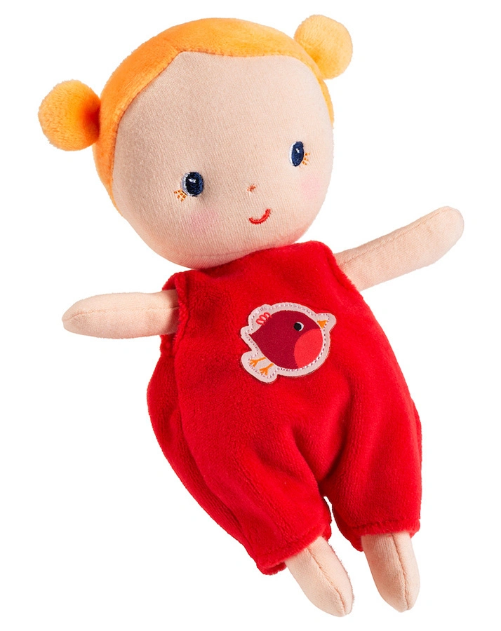 Stoff-Puppe BABY – AGATHE mit Tragekorb (22 cm) 5-teilig