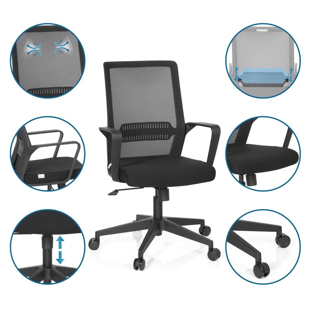 Home Office Bürostuhl PRESTON Stoff mit Armlehnen hjh OFFICE