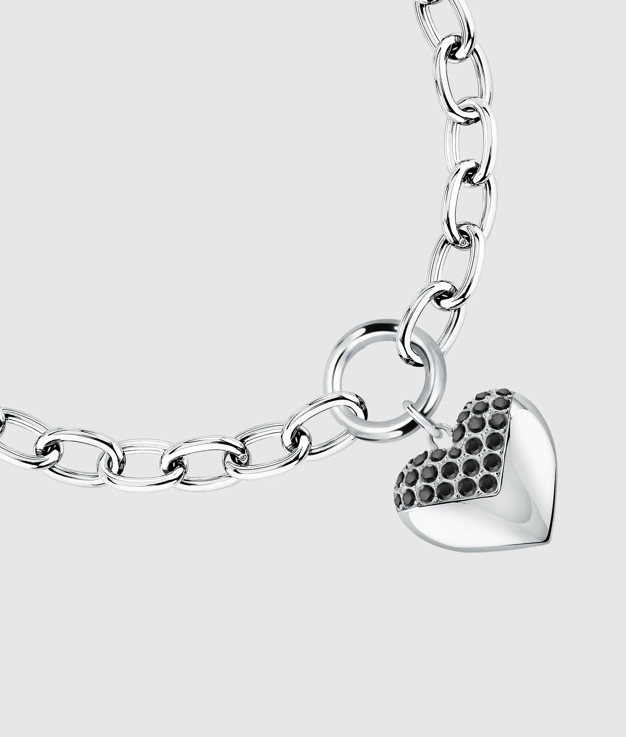 Armband met hartbedel van zilver