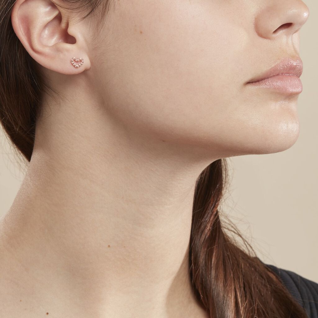 Boucles D'oreilles Puces Menel Argent Rose