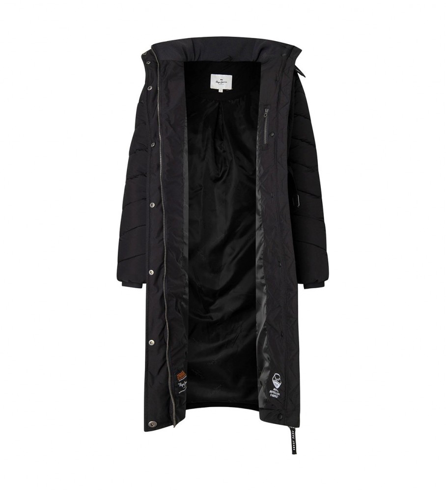 Casaco comprido Pepe Jeans Mera, preto