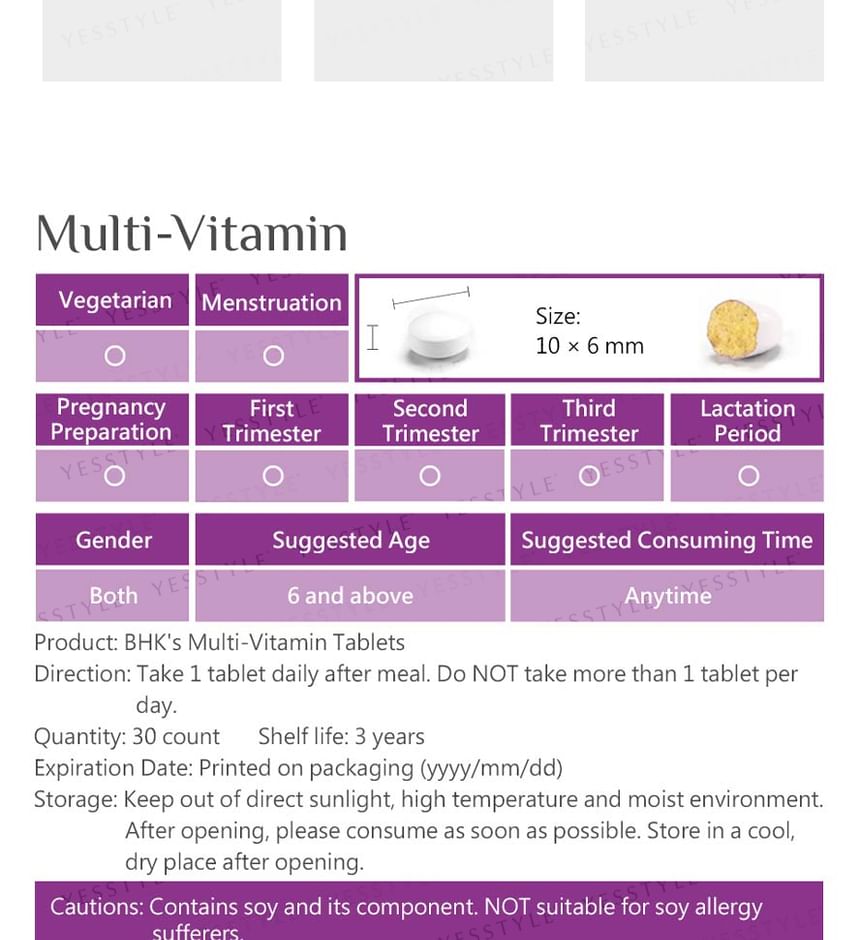 BHK's - Multivitaminetabletten