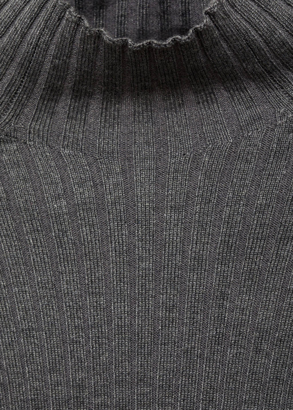 MANGO TEEN trui grijs rib gebreid