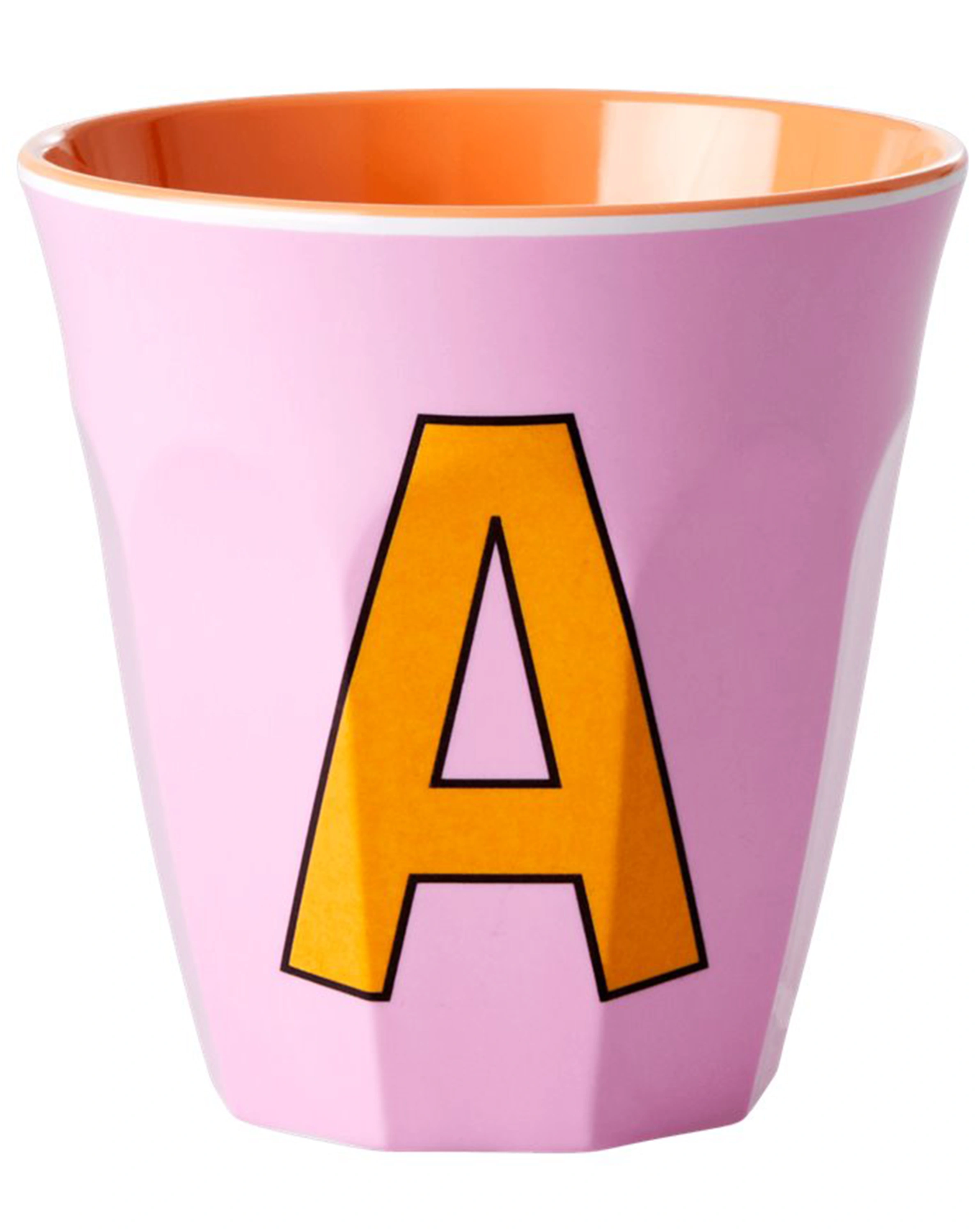 Melamin-Becher LETTER A - MEDIUM in pink