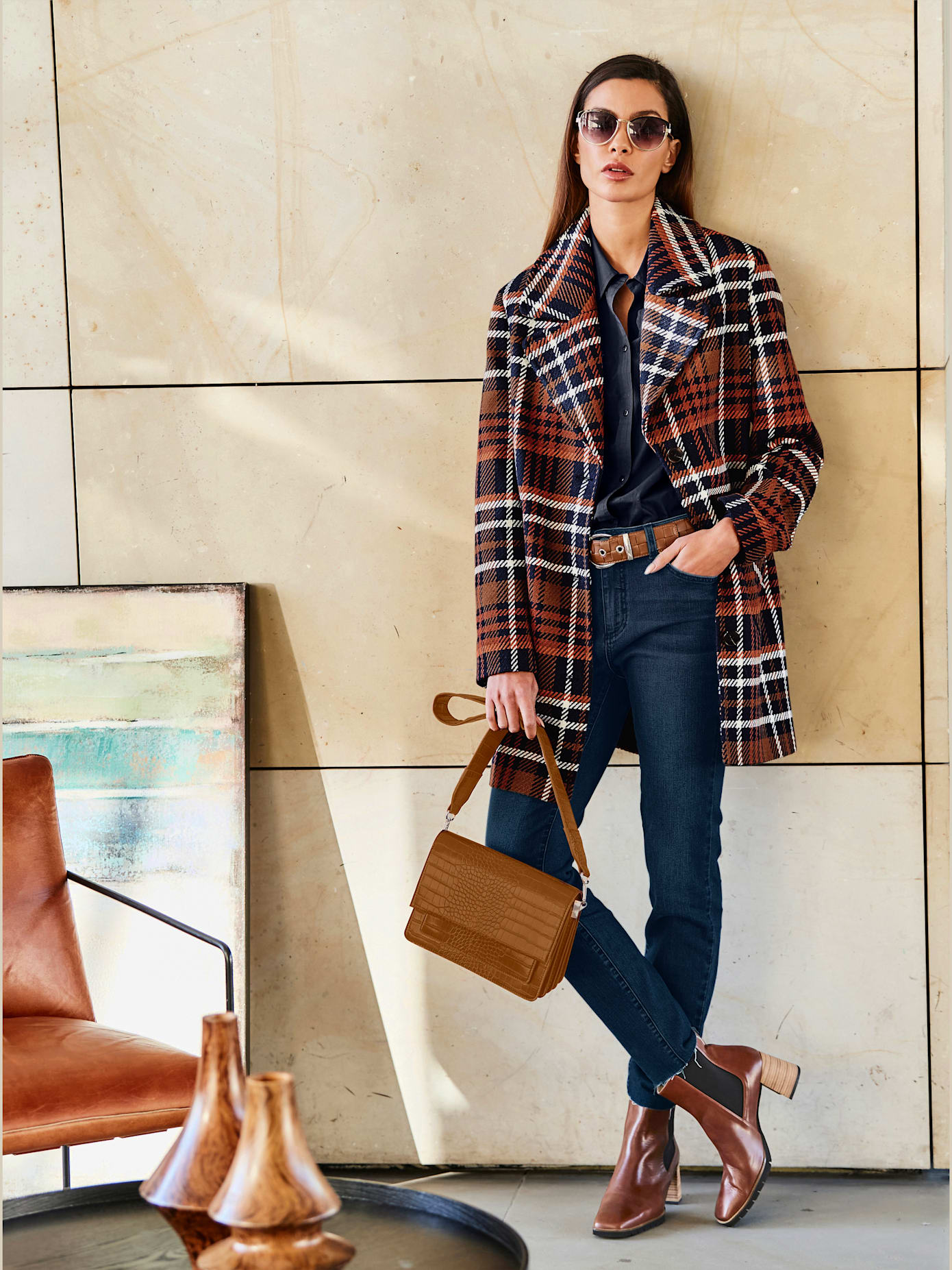 Veste motif à carreaux