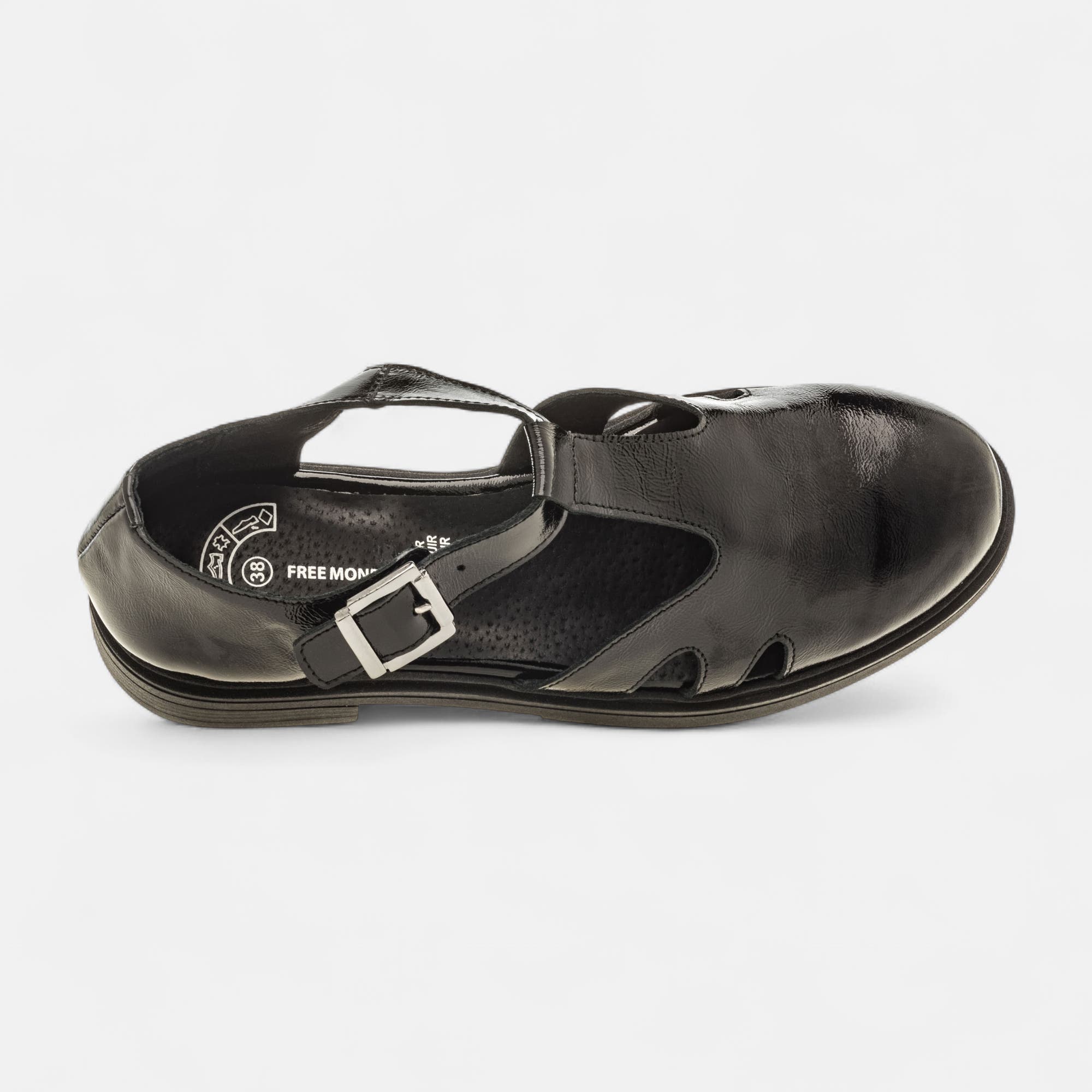 Babies Femme en cuir noir vernis