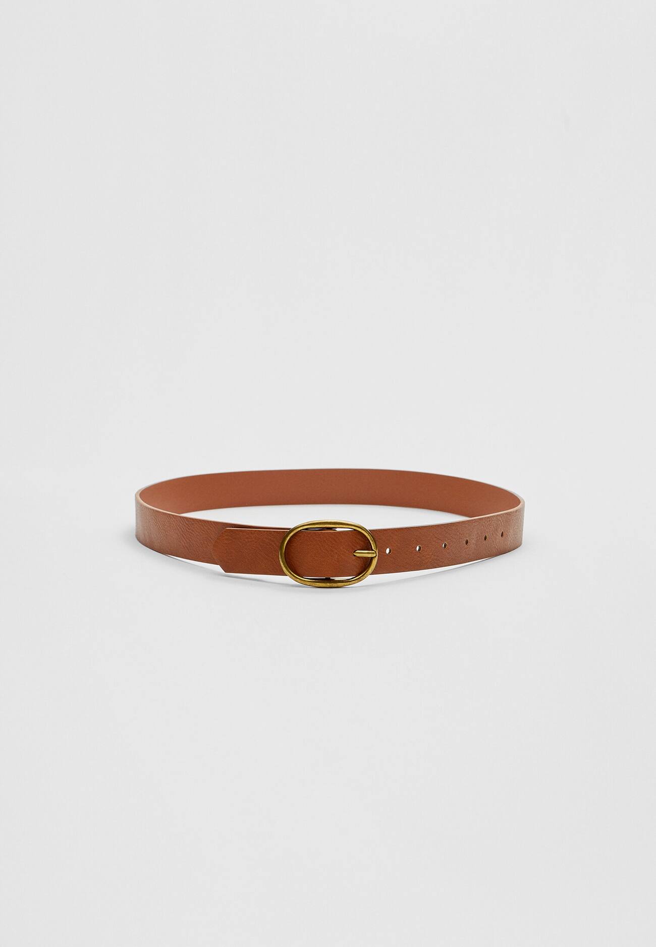 Cinto fino com fivela oval fosca