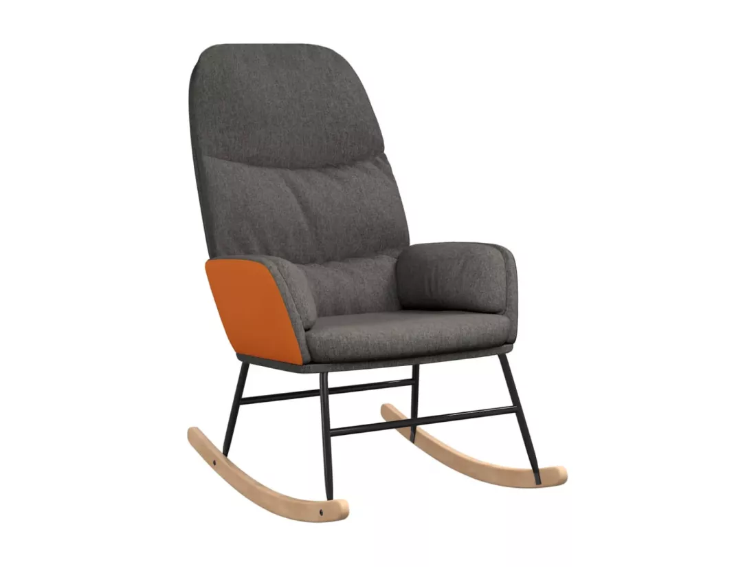 Chaise à bascule Gris foncé Tissu