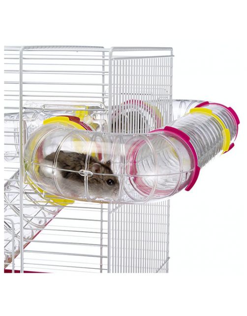 Ferplast Hamsterkooi Laura - Dierenverblijf - 46x29.5x37.5 cm Roze