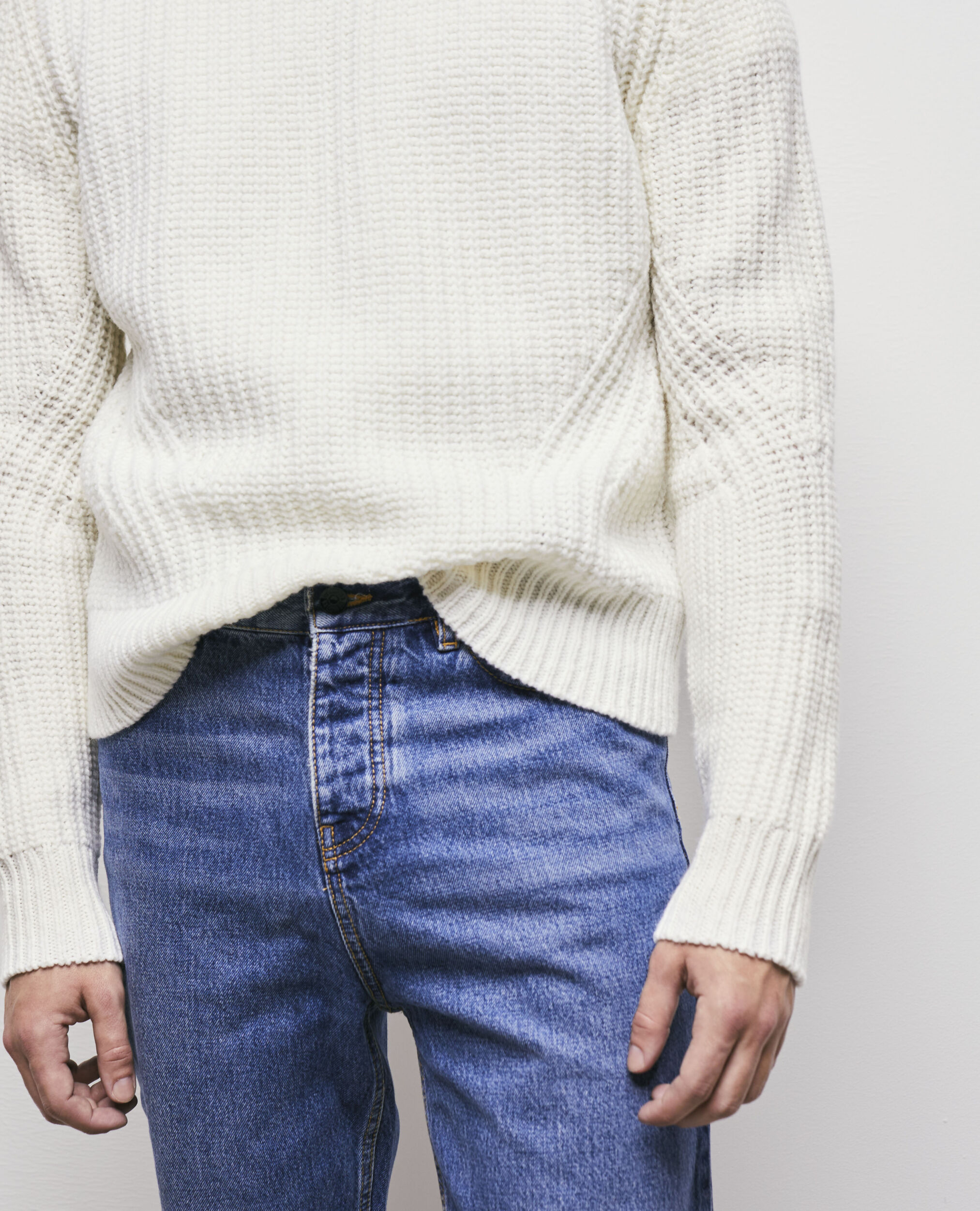 Pull en maille écru