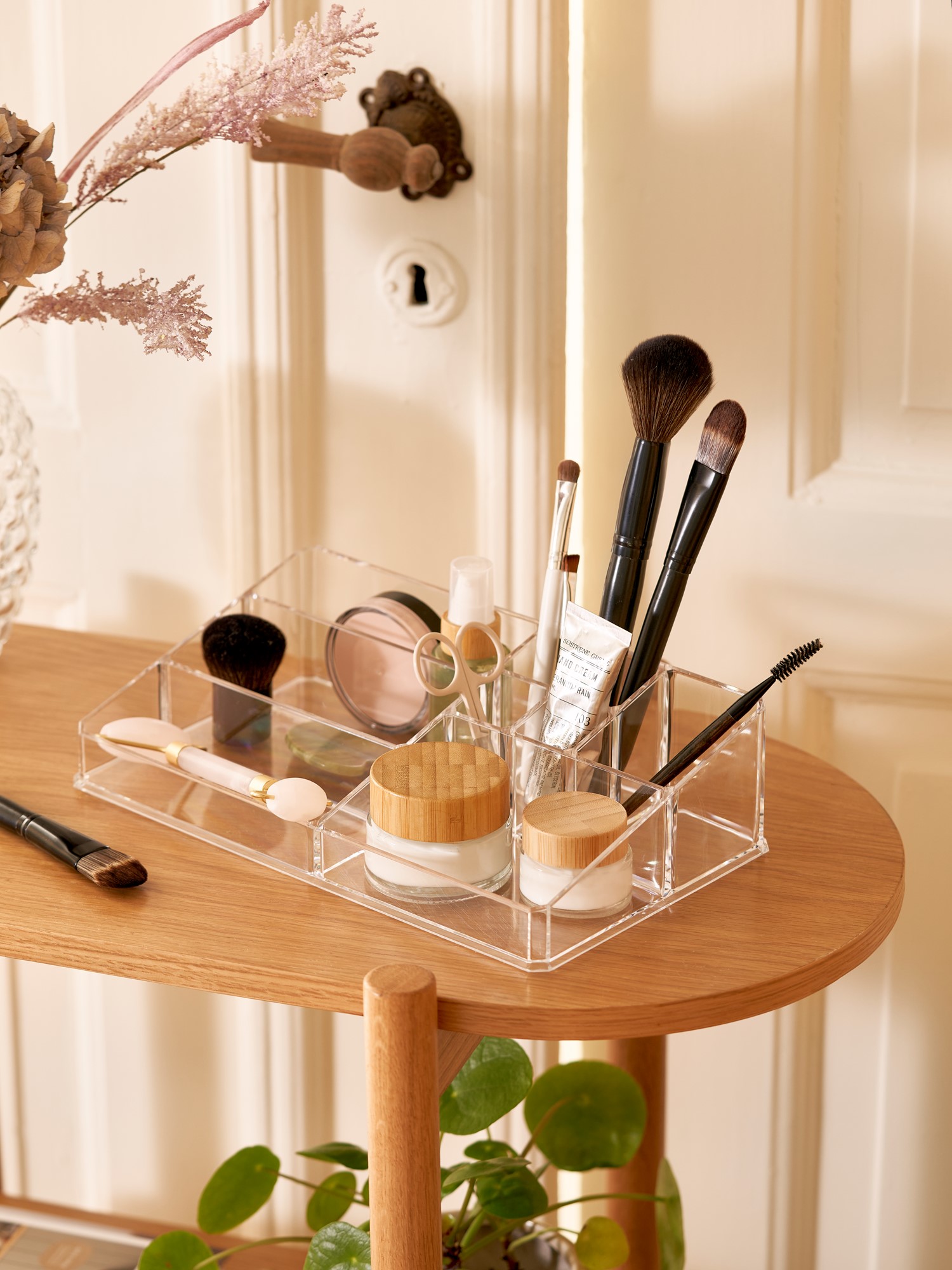 Makeup-opbevaring | Polystyren. 28,5 x 16,5 x 7,3 cm. | Clear