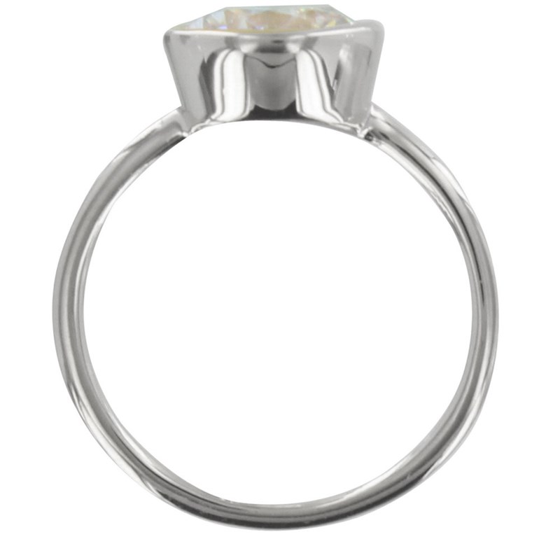 Bague Argent Solitaire Serti Clos