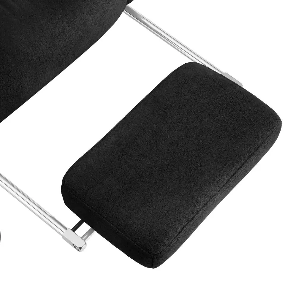 tectake Bureaustoel Jillien met voetsteun en veloursbekleding, Zwart