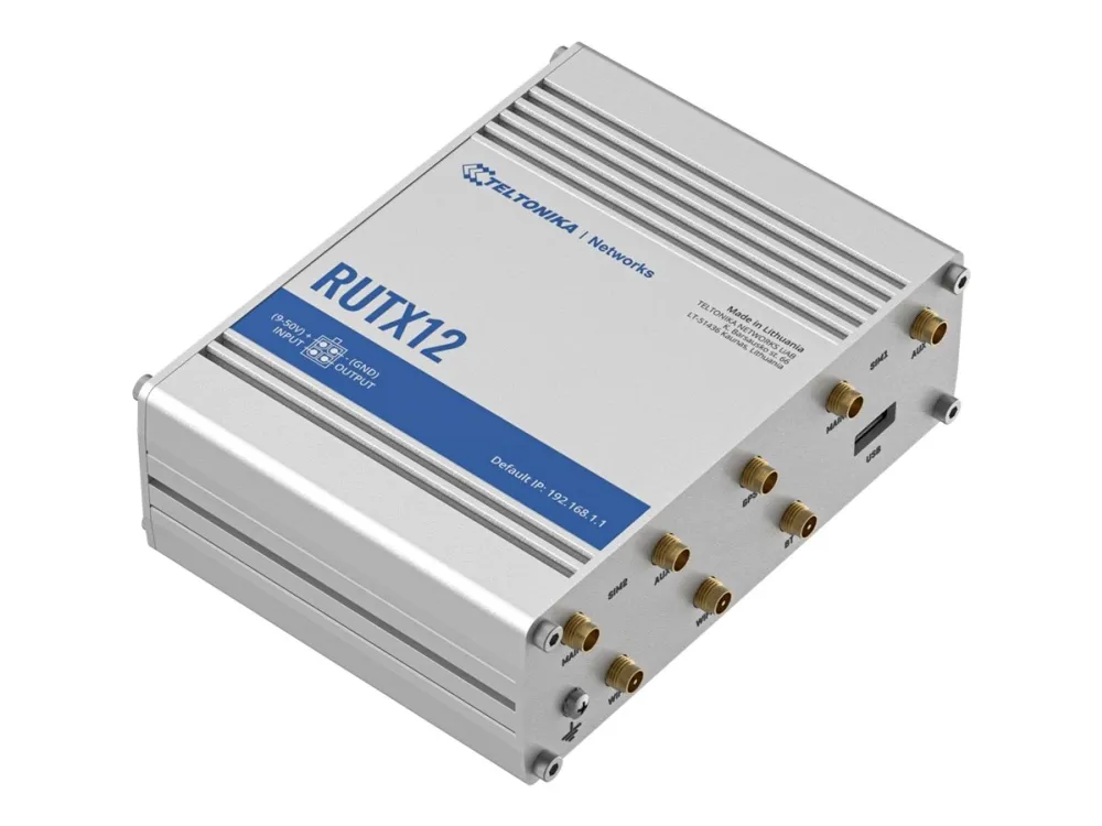Teltonika RUTX12 - Trådløs router - WWAN 5-port switch - 1GbE, PPP, Modbus - Wi-Fi 5 - Dual Band