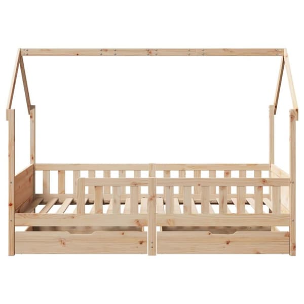 vidaXL Barnesengeramme med skuffer 80x200 cm heltre furu