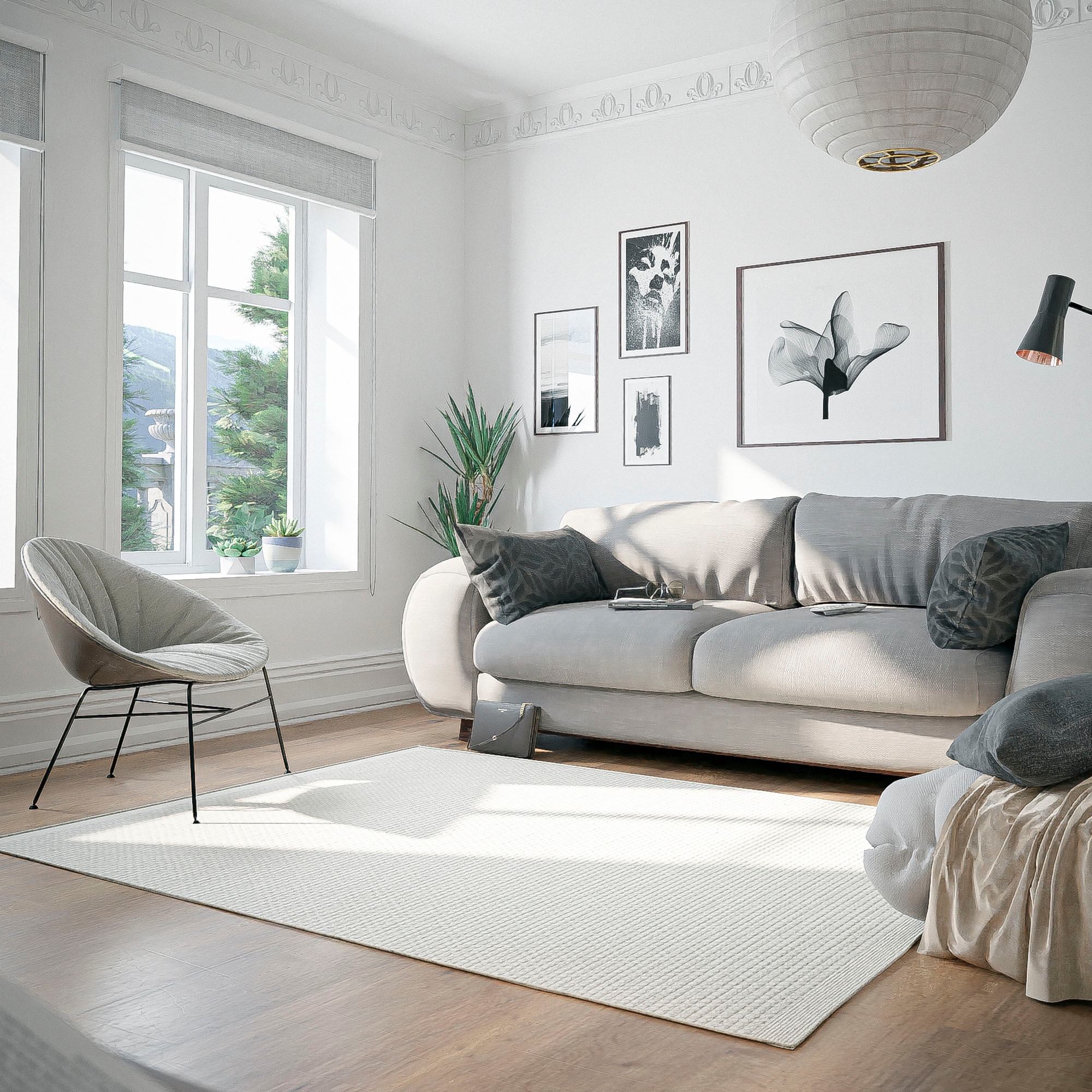 GOODproduct Wollteppich »Woolscape 1« rechteckig 10 mm Höhe Wendeteppich, handgewebte Qualität, Uni, reine Wolle, Wohnzimmer