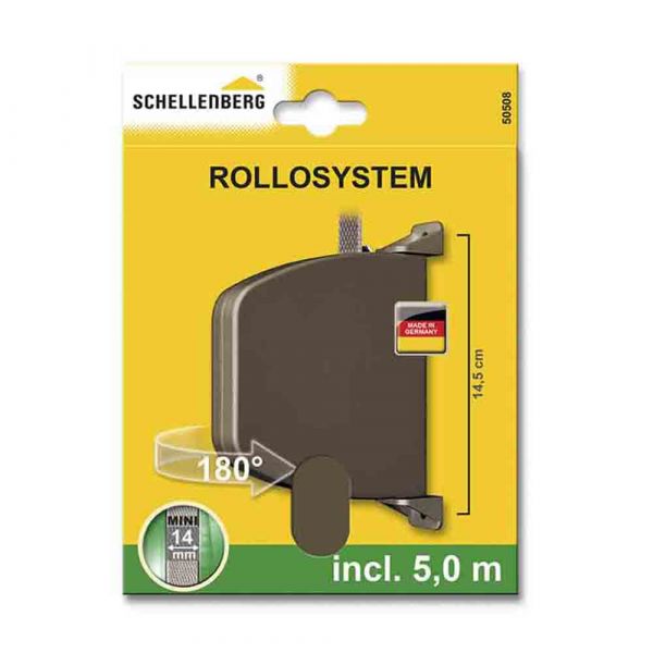 Schellenberg Enrolador de Exterior Giratorio 180º com 5MTS de Fita Castanho 28X159X120MM - ELK87051