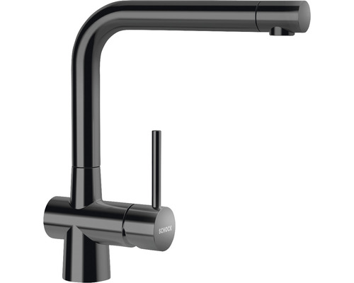 Keukenkraan met eenhendelmengkraan Schock Laios gun metal 517000