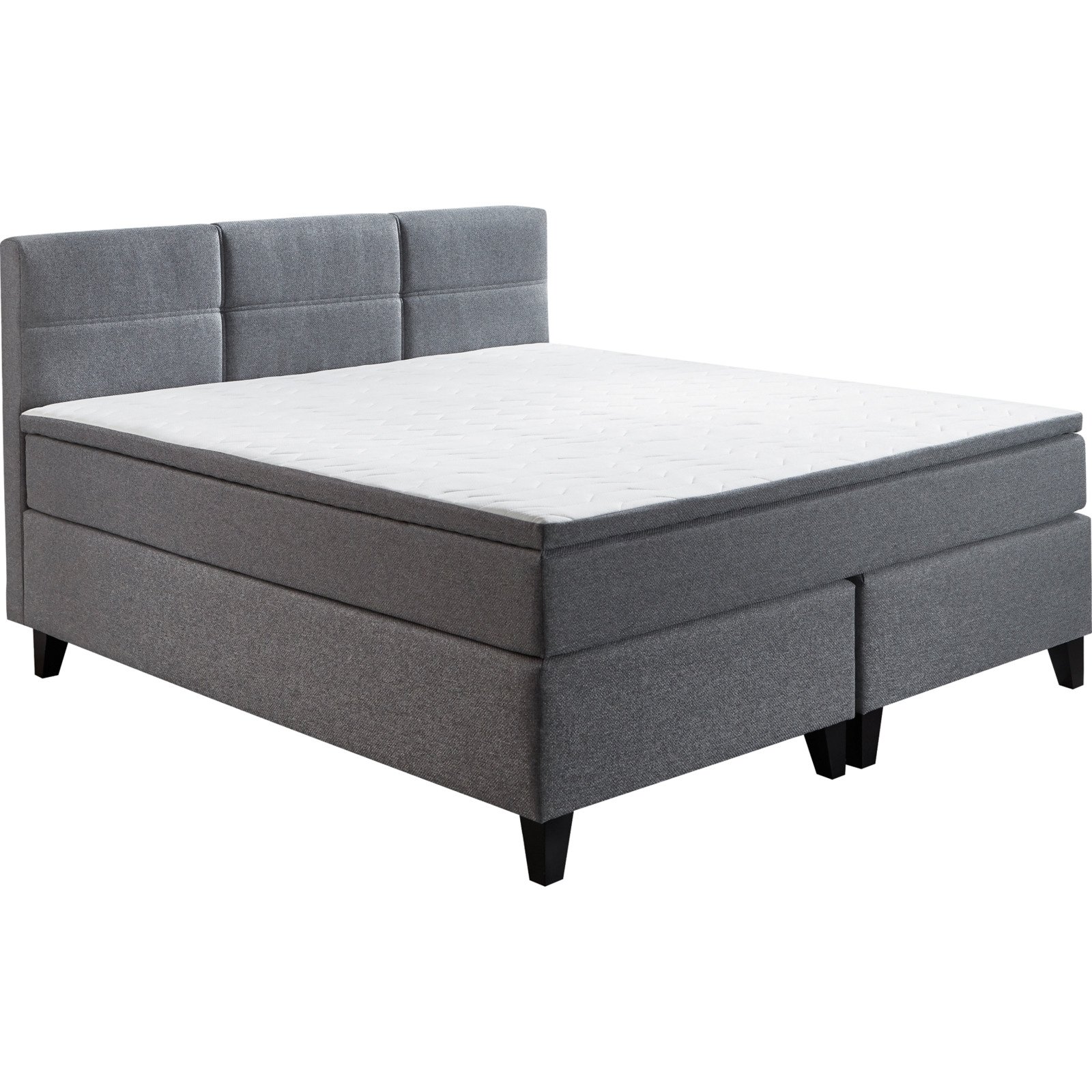Boxspringbett Samiro Stoff grau
