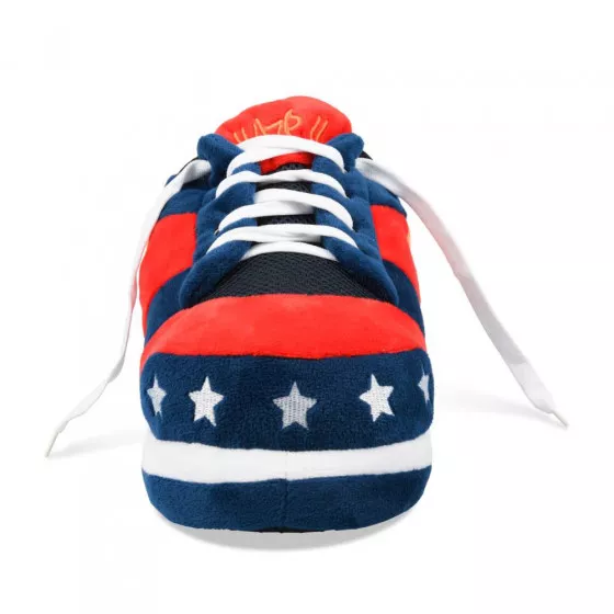 Chaussons peluche basketball BLEU DENIM SIDE