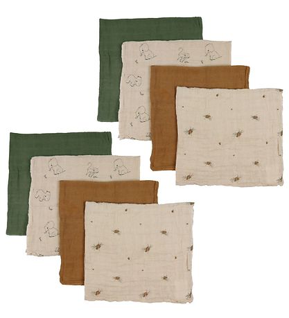 Pippi Spucktücher - 8er-Pack - 65x65 cm - Deep Lichen Green
