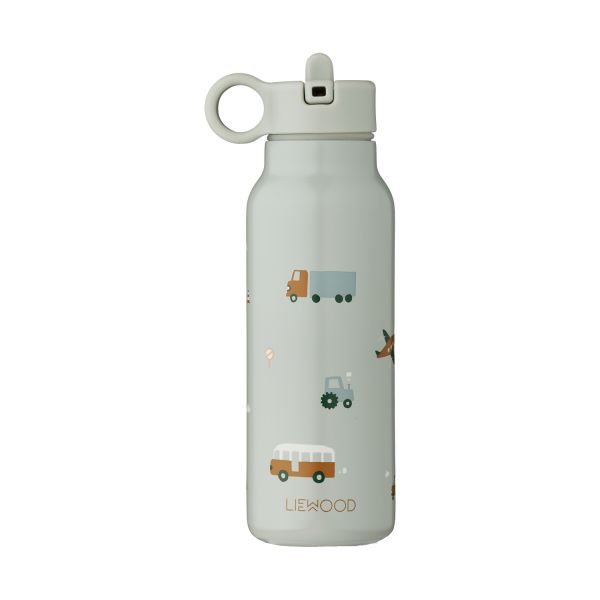 Liewood Falk Water Bottle - 350 ml - Vehicles/Dove Blue Mix