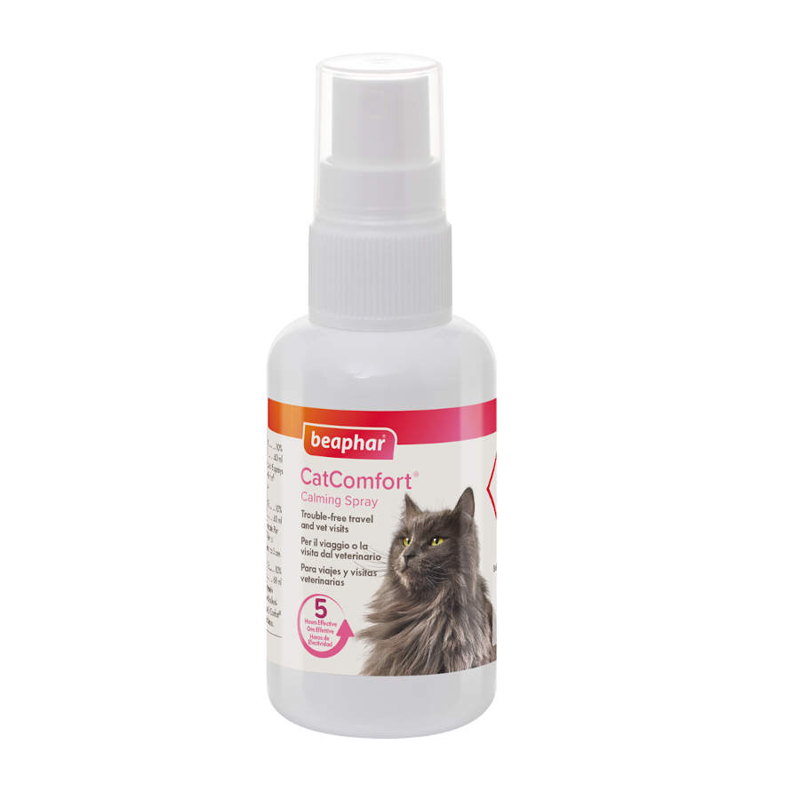Spray relaxante Beaphar CatComfort para estresse ocasional em gatos.