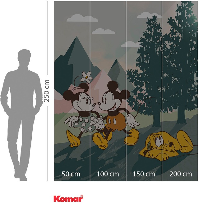 Komar Fototapete »Digitaldruck Vlies -  Mickey & Minnie Embrace Nature« bedruckt glatt Kinderzimmer