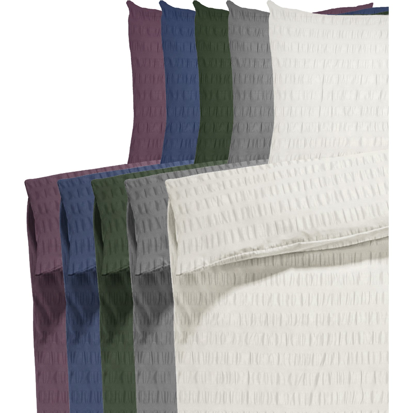 Bettwäsche Seersucker uni 65x100 Pfulmen, grau