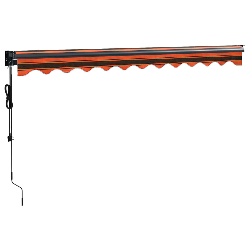 Auvent rétractable automatique orange et marron 3x2,5 m