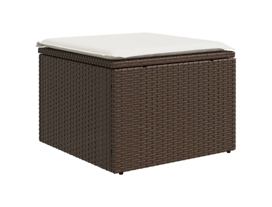 VIDAXL - Pouf Tabouret de jardin avec coussin brun 55x55x37 cm résine tres...