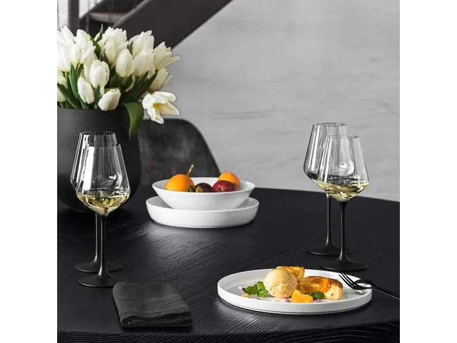 Villeroy & Boch 1137988120, Hvidvinsglas, Fløjteglas, Krystal, Glas, Sort, Transparent, 380 ml, 9 cm