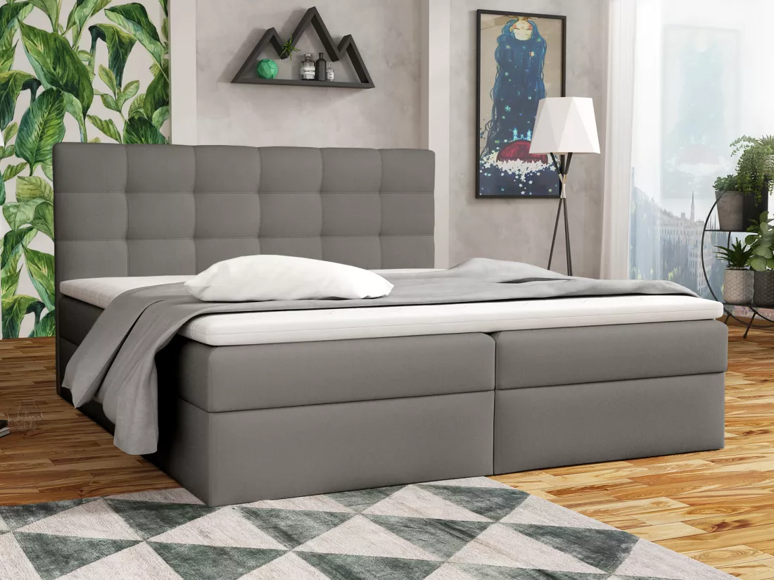 LIT BOXSPRING avec coffre de lit Glame 140x200 cm, Soft 29 (Gris)