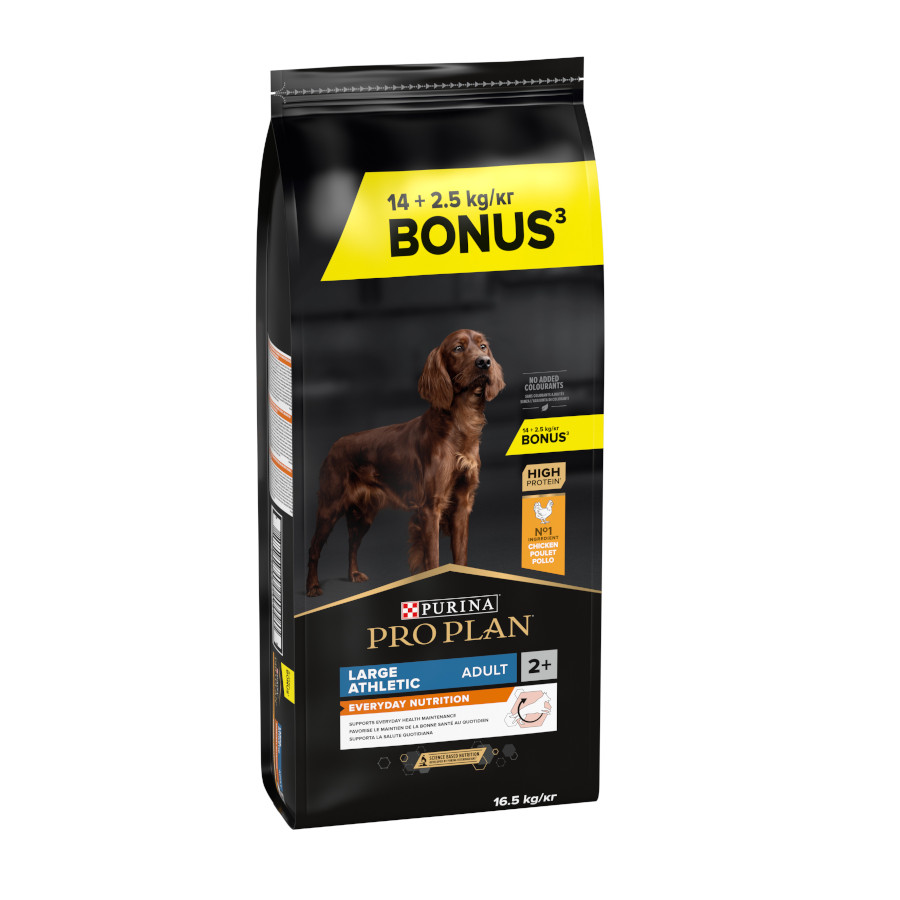 Ração Pro Plan Large Athletic Adult sabor Frango para Cães, 16,5 kg (14 + 2,5 kg)