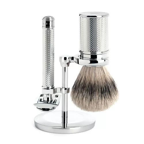 Mühle Barbersæt, med skraber, børste og holder (Traditional)