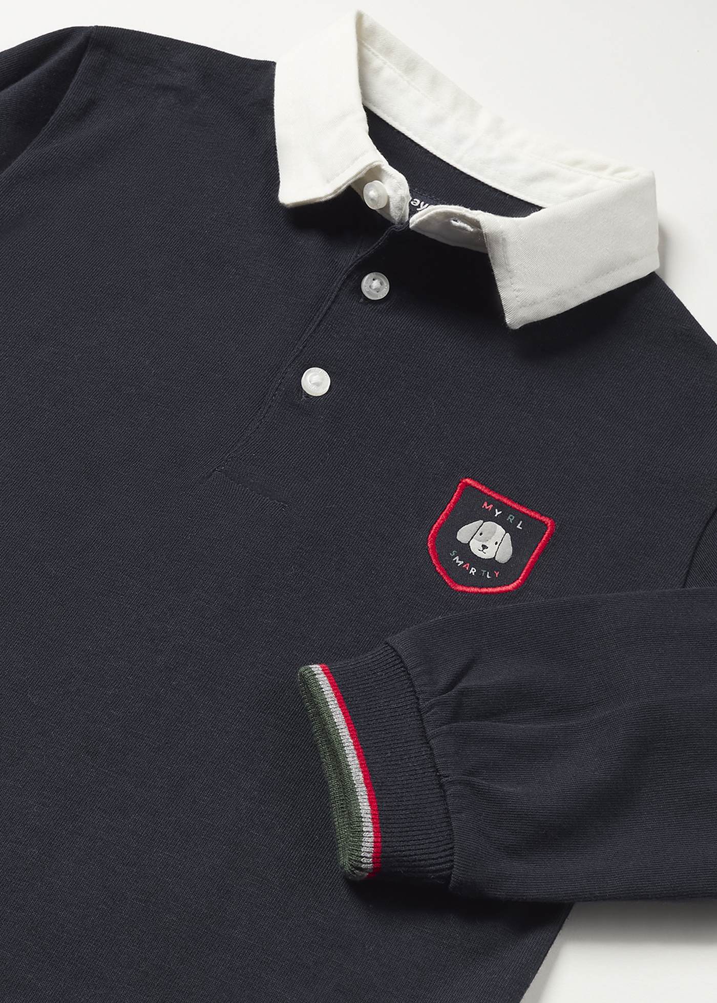 Camisa polo infantil Better Cotton com gola contrastante