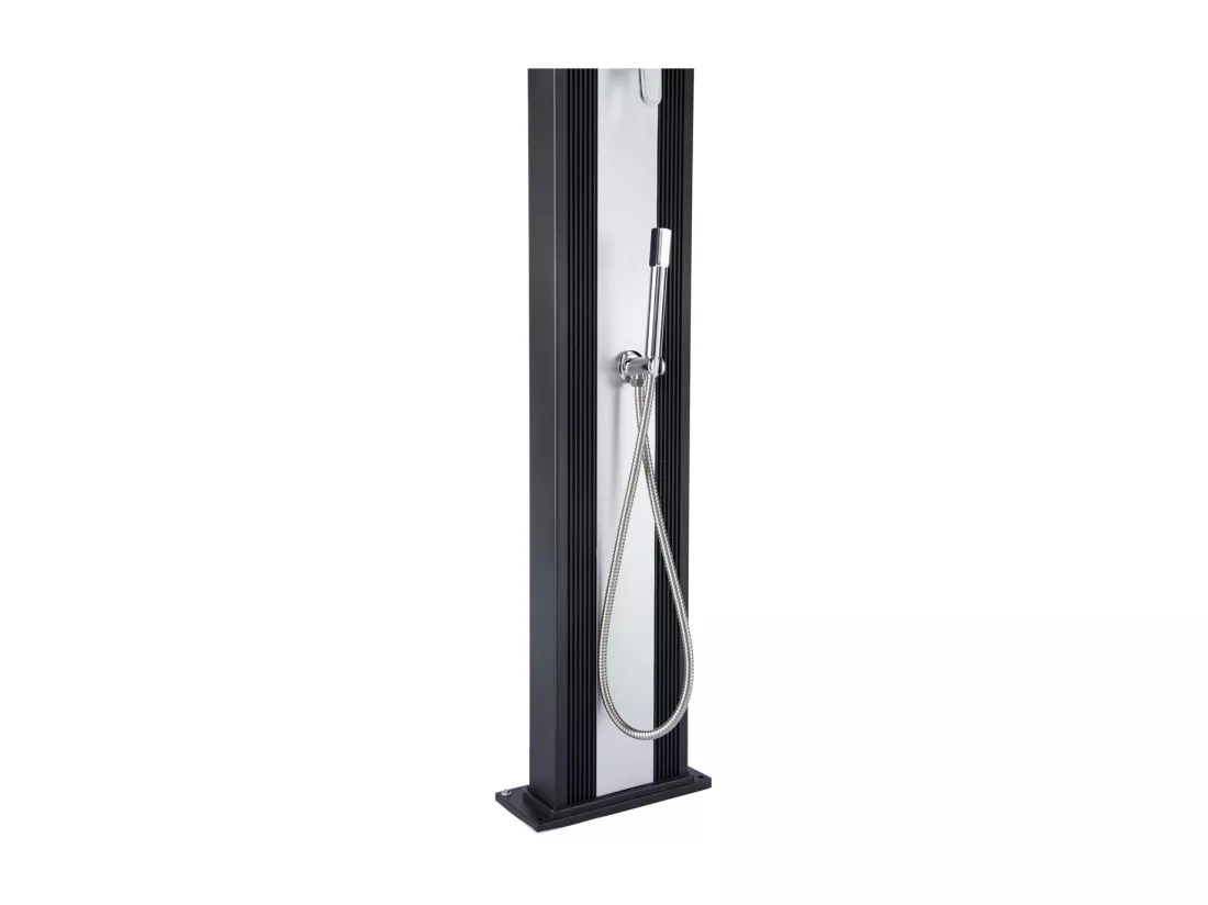 Douche solaire 40 L Dada Curve Anthracite habillage aluminium brossé - Formidra