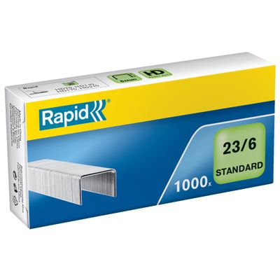 Rapid - Boîte de 1000 Agrafes 23/6 - jusqu'à 20 feuilles - acier galvanisé