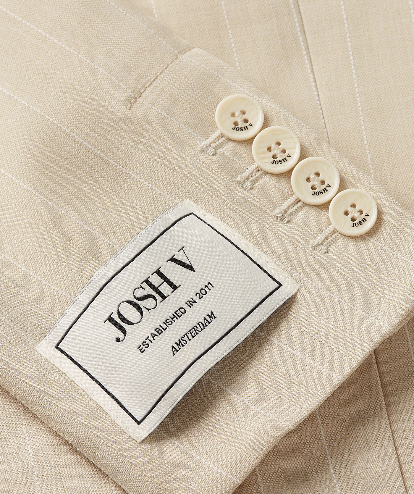 JV-NICK oversized blazer met krijtstreep - soft stone melange