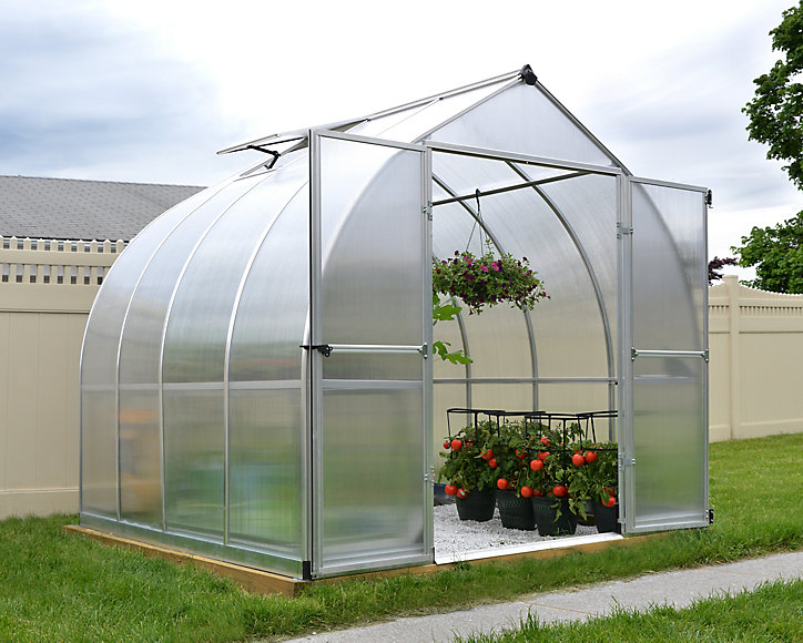 Serre en aluminium et polycarbonate Palram Canopia Bella gris 8 x 8 m